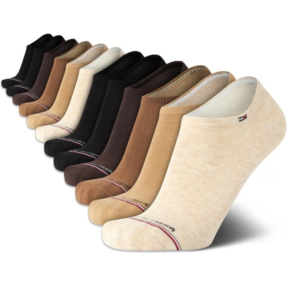 Men Brown Multi 12 or 10 Pack Comfort Athletic Low Cut No Show Ankle Socks - Picture 1 of 6